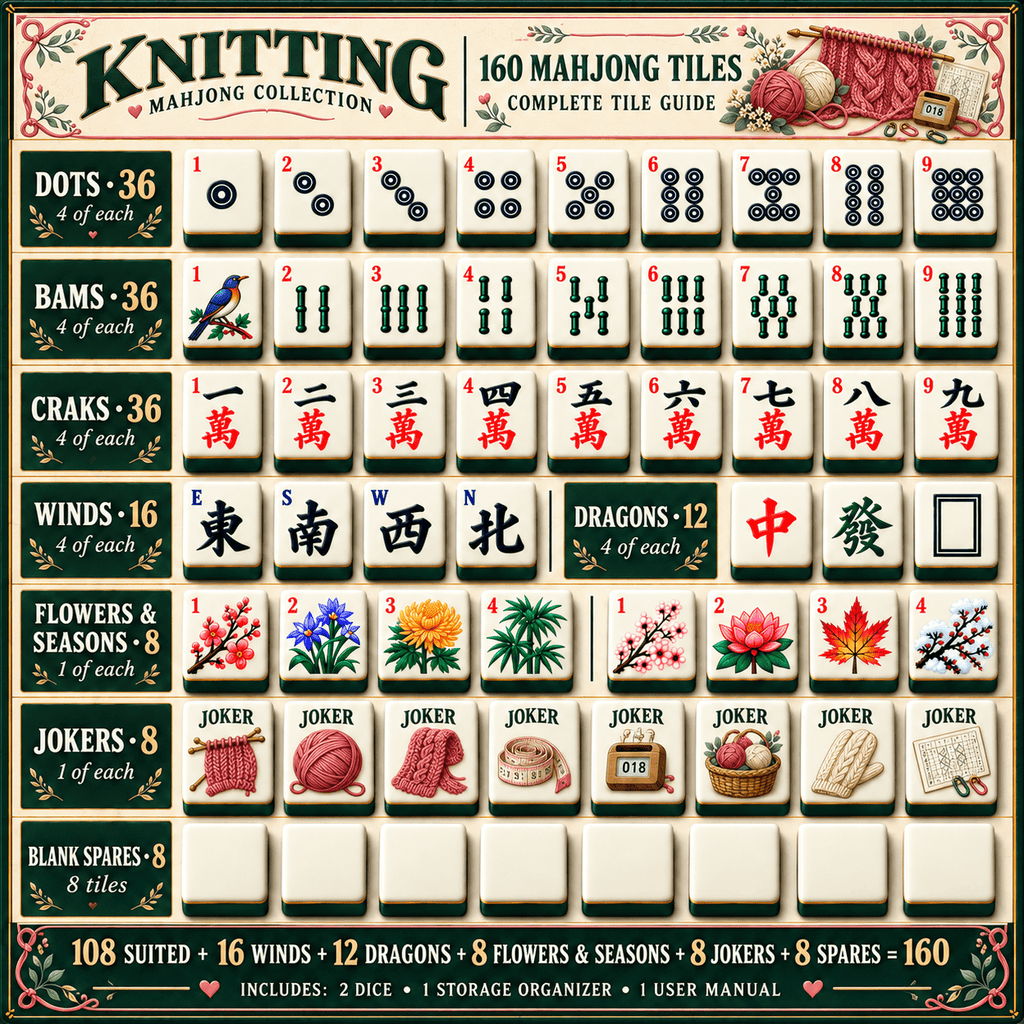 Premium KNT Mahjong Tiles Set TTMH