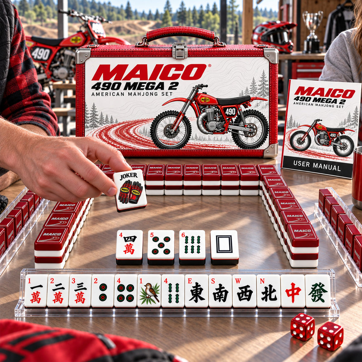 Premium MAI Mahjong Tiles Set PVNA