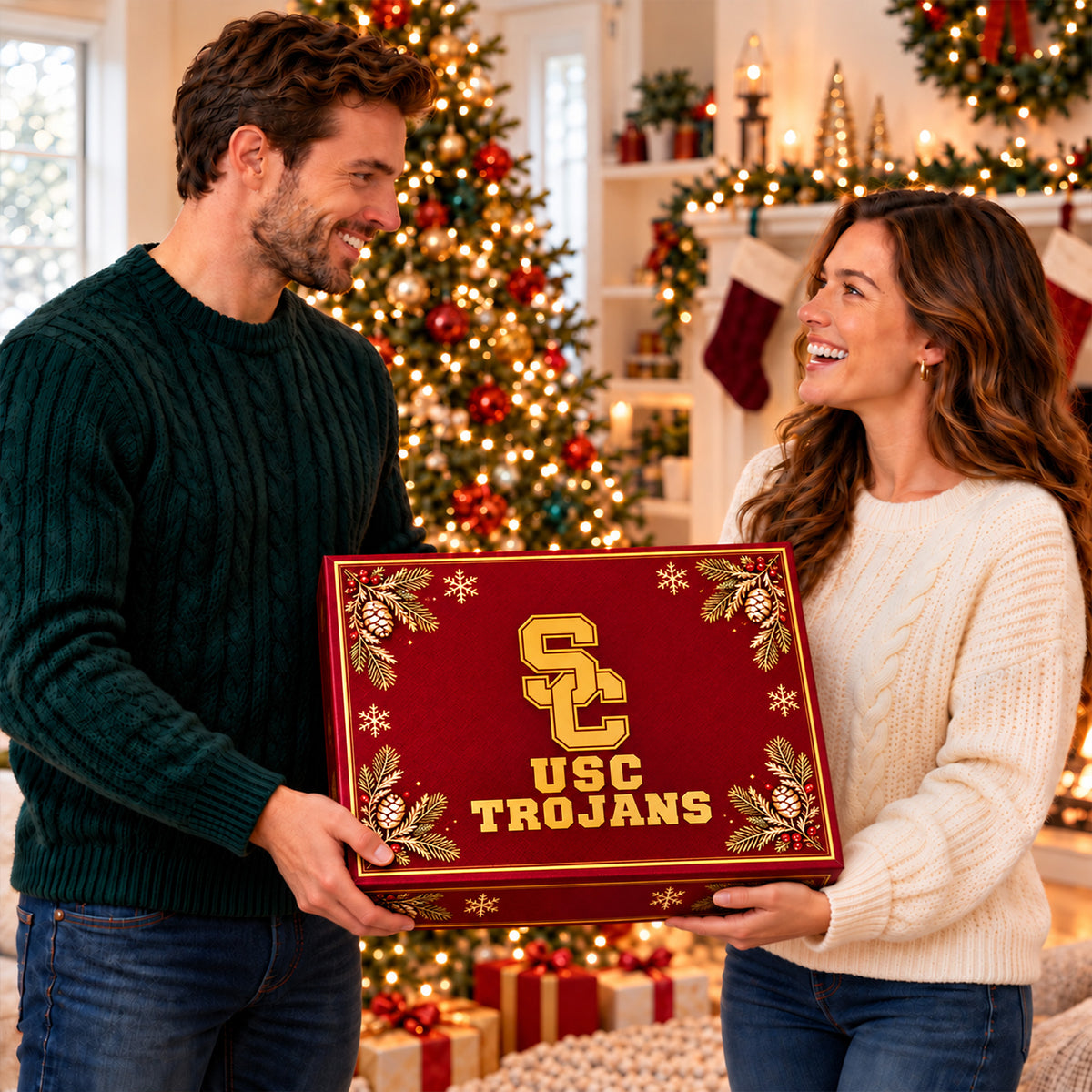 Premium USC Christmas Bell Ornament PVNA
