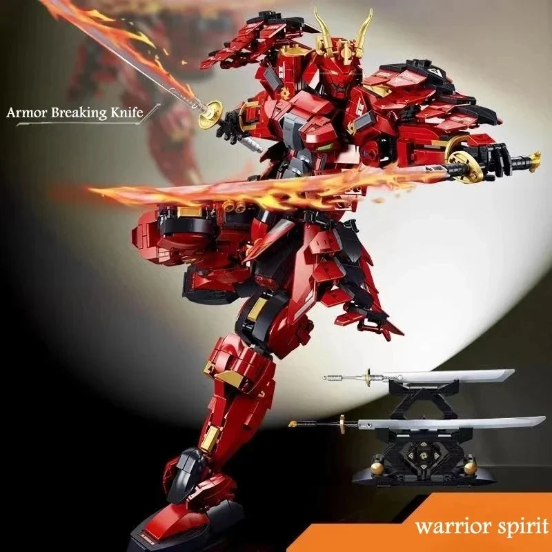 Sluban 923PCS Flame War Warrior Mecha Building Blocks Mech Figure Model Bricks Desktop Decoration Display DIY Toy For Boys Gifts