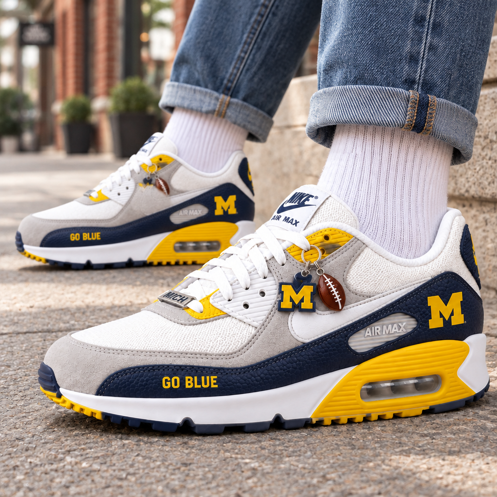Michigan Wolverines Premium Low-Top Sneakers